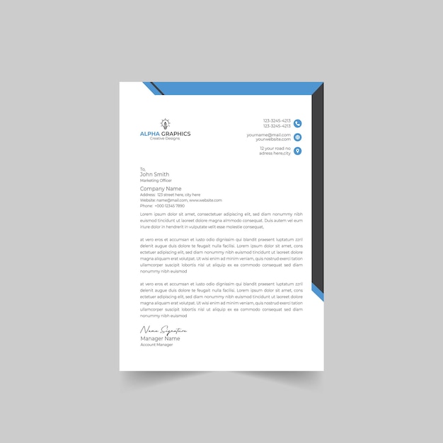 Plantilla de diseño de papel de carta