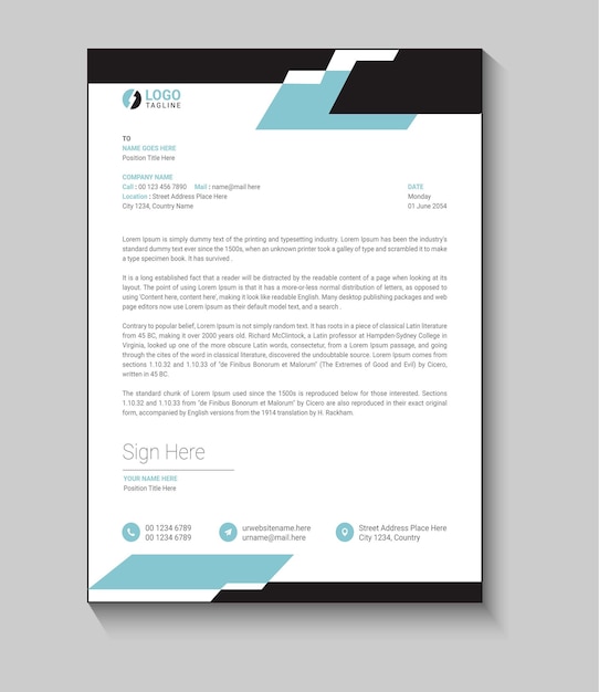 plantilla de diseño de papel de carta