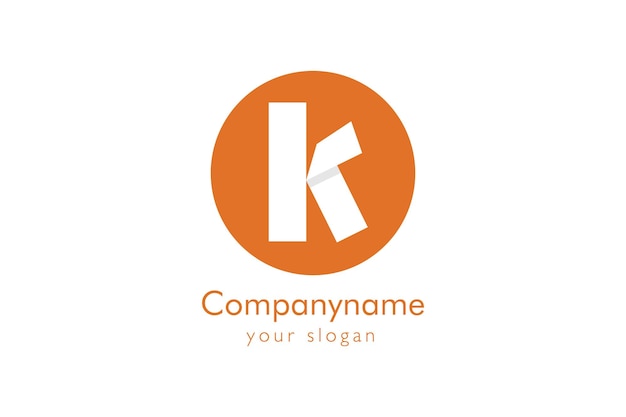 Plantilla de diseño de papel de logotipo de letra k profesional