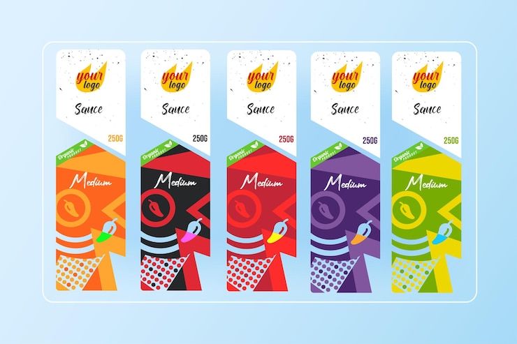 Vector plantilla de diseño de paquete de salsa