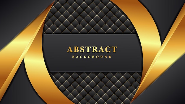 Plantilla de diseño de patrón de amplificador de fondo de metal dorado de lujo abstracto