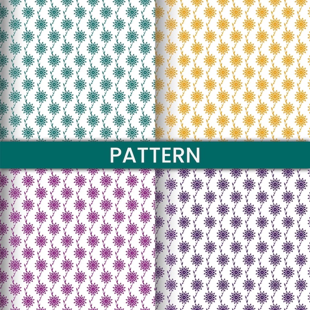Plantilla de diseño de patrón floral mínimo transparente de vector creativo