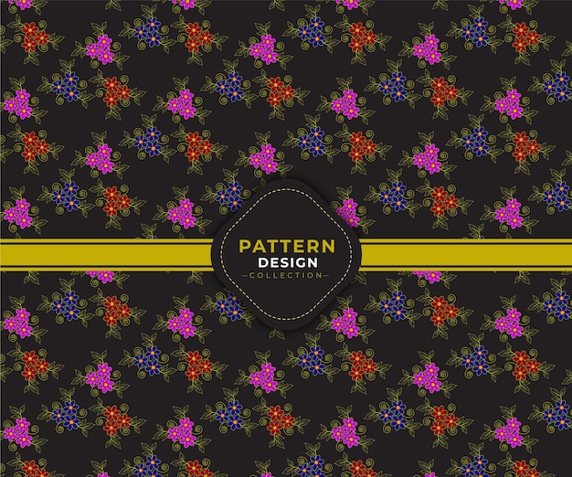 Plantilla de diseño de patrón de flores pequeñas planas llamativas minimalistas