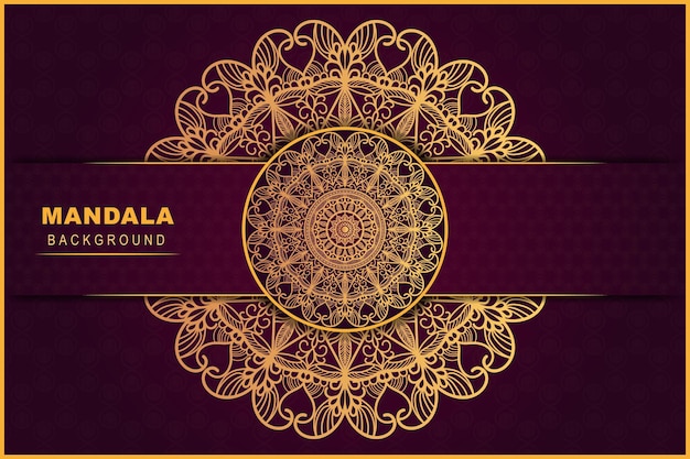 Plantilla de diseño de patrón de fondo de mandala geométrico ornamental de vector de lujo