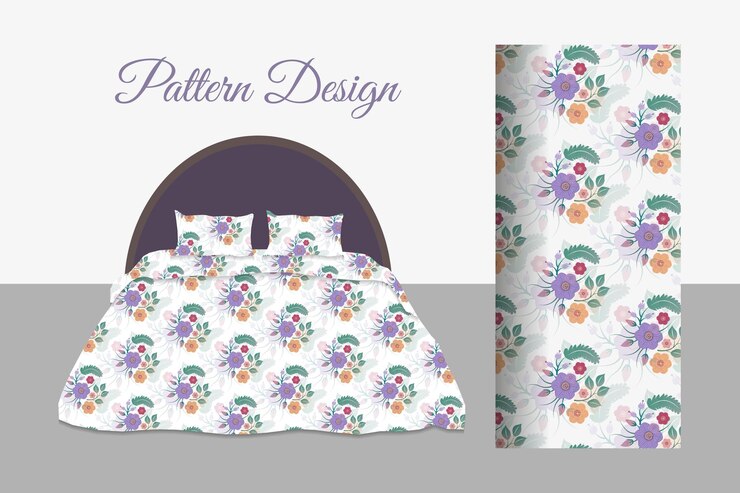 plantilla de diseño de patrones textiles florales