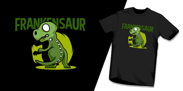 Plantilla de diseño de personaje de camiseta frankensaur