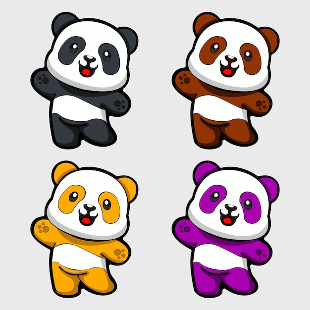 Plantilla de diseño de personaje de mascota de juego de esport panda