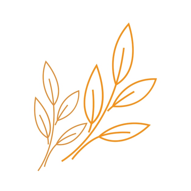 Plantilla de diseño plano de icono de hojas de otoño