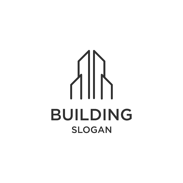 Plantilla de diseño plano de icono de logotipo de edificio