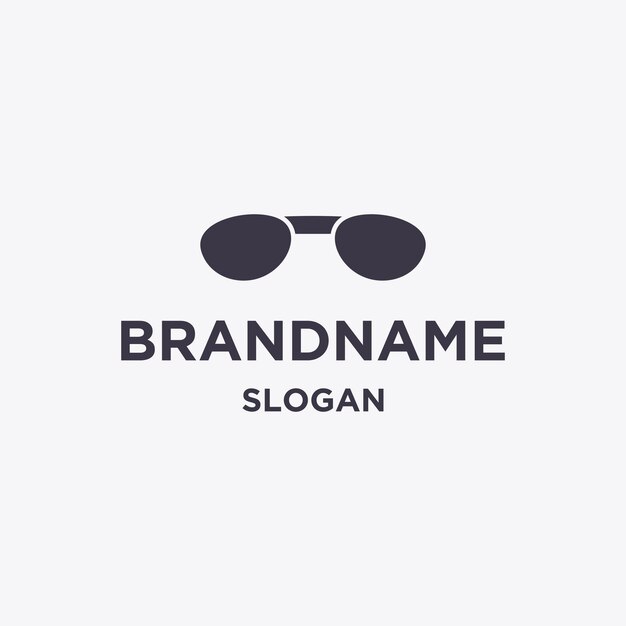 Plantilla de diseño plano de icono de logotipo de gafas