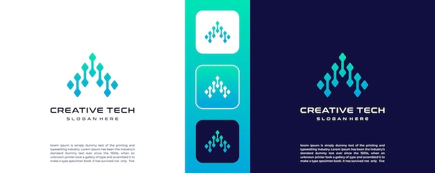 Una plantilla de diseño plano del icono del logotipo Letter Tech