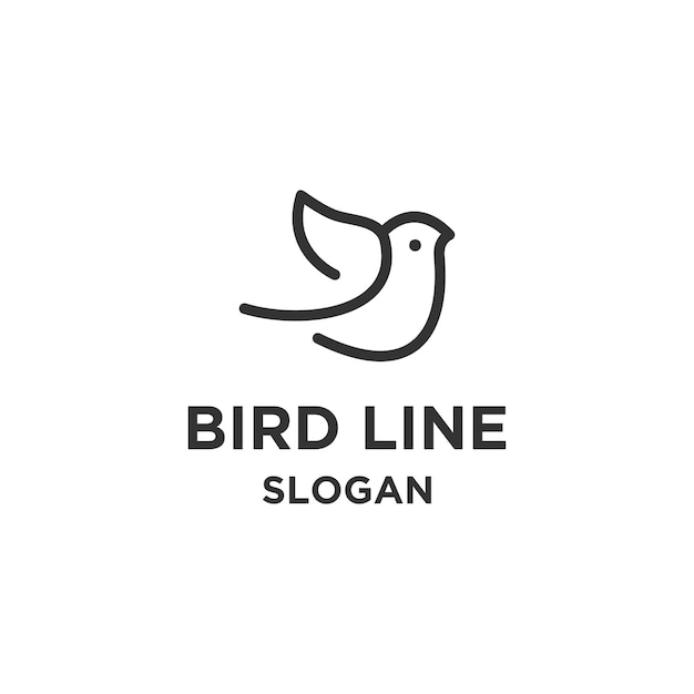 Plantilla de diseño plano de icono de logotipo de pájaro