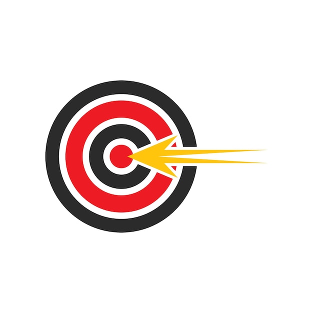 plantilla de diseño plano de ilustración vectorial del icono objetivo del logotipo