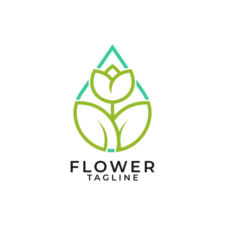 plantilla de diseño plano del logotipo del vector de flores