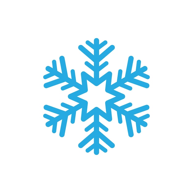 Plantilla de diseño plano de vector de ilustración de icono y símbolo de copos de nieve