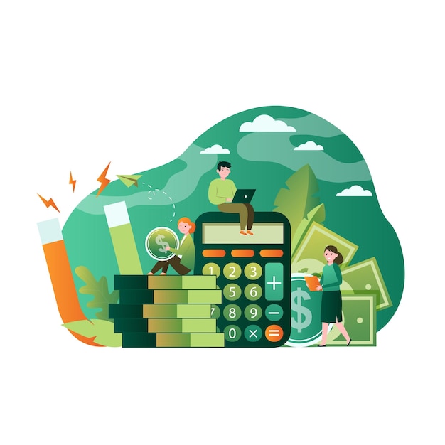 plantilla de diseño plano vectorial de finanzas de negocios para sitios web