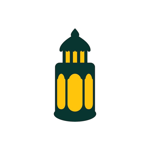 Plantilla de diseño plano vectorial del icono de la linterna