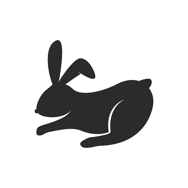 Plantilla de diseño plano vectorial de ilustración de conejo eps 10