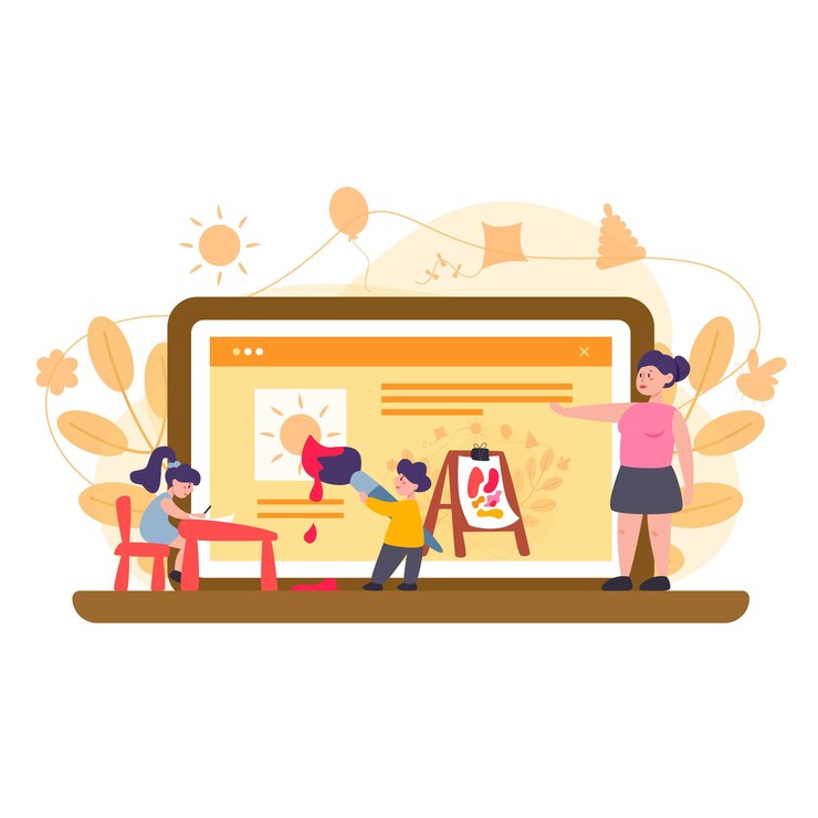 Vector plantilla de diseño plano vectorial de sitios web de educación