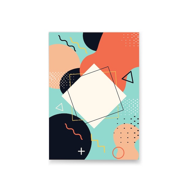 plantilla de diseño de portada abstracta Fondo geométrico mínimo en estilo Memphis Ilustración vectorial