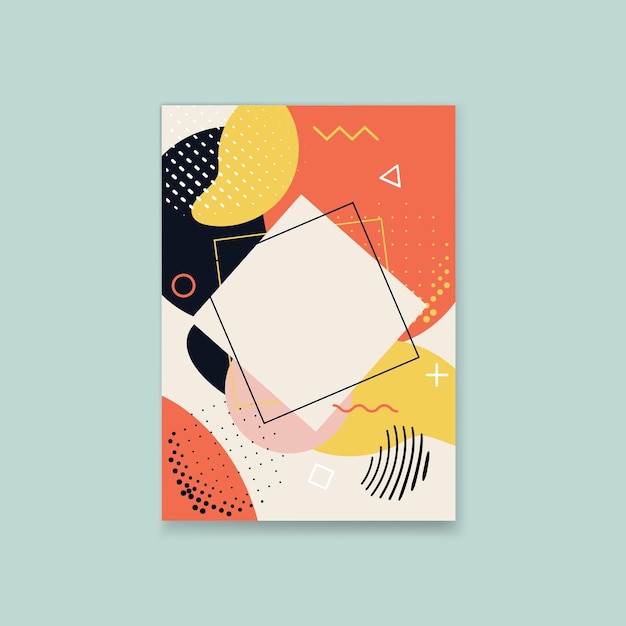 plantilla de diseño de portada abstracta Fondo geométrico mínimo en estilo Memphis Ilustración vectorial