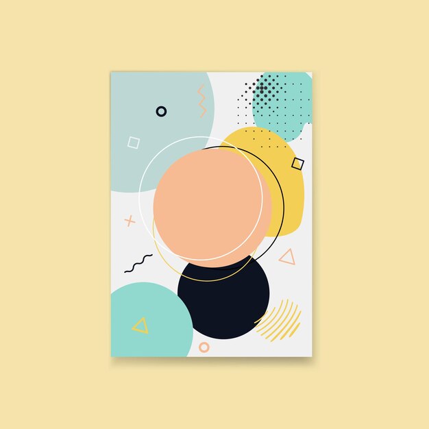 plantilla de diseño de portada abstracta Fondo geométrico mínimo en estilo Memphis Ilustración vectorial