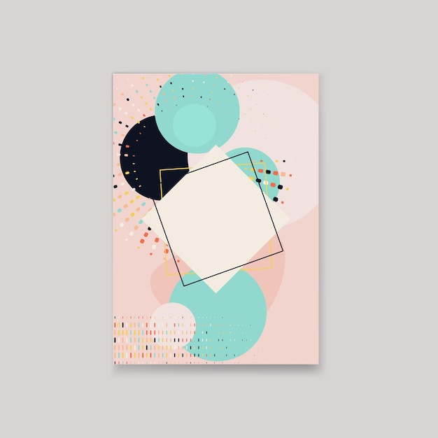 plantilla de diseño de portada abstracta Fondo geométrico mínimo en estilo Memphis Ilustración vectorial