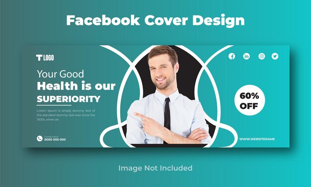 plantilla de diseño de portada y banner de salud de Facebook