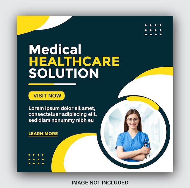 Plantilla de diseño de portada de cartel de hospital de servicios de salud de publicación de redes sociales de banner médico