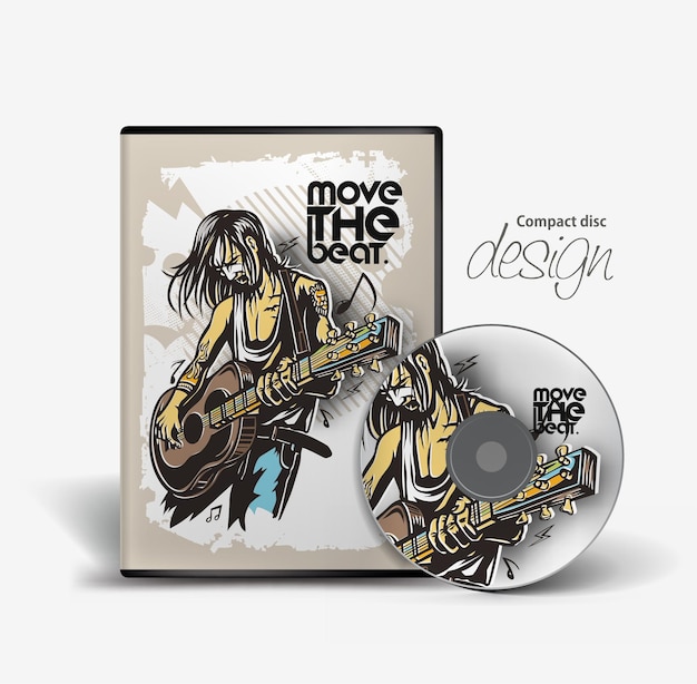 Plantilla de diseño de portada de CD de música con espacio de copia