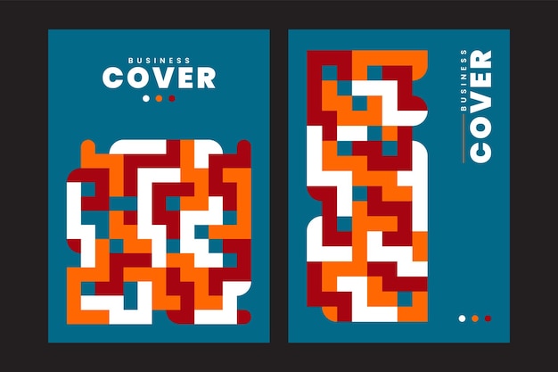 plantilla de diseño de portada colorida geométrica