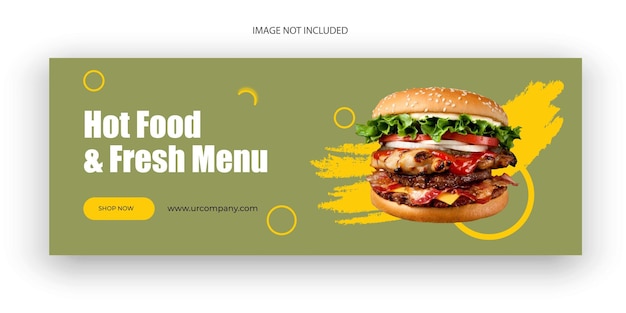 plantilla de diseño de portada de comida de Facebook