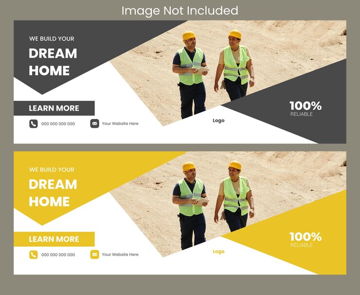 Vector plantilla de diseño de portada de construcción de facebook y portada de redes sociales