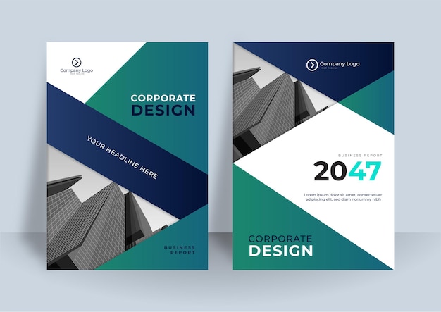 Plantilla de diseño de portada corporativa. Diseño de cartel geométrico moderno.