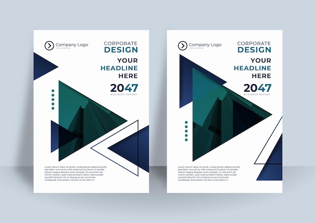 Plantilla de diseño de portada corporativa. Diseño de cartel geométrico moderno.