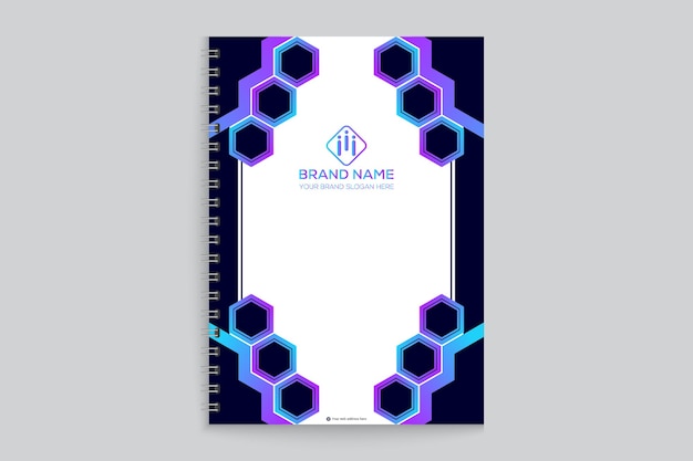 Plantilla de diseño de portada de cuaderno geométrico