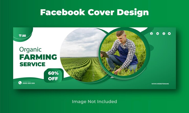 plantilla de diseño de portada de Facebook para la agricultura