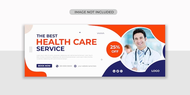 Plantilla de diseño de portada de facebook de atención médica Vector Premium