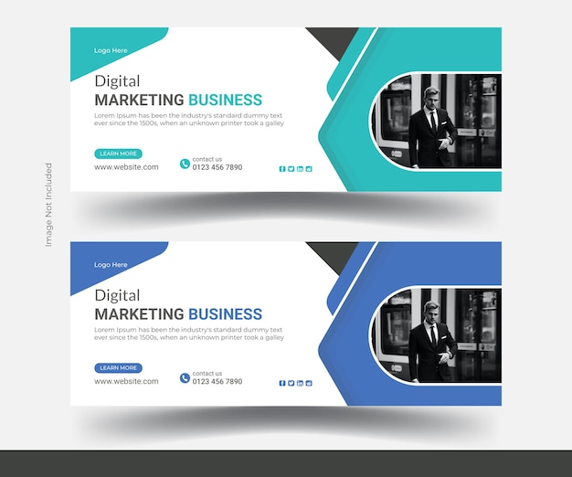 Plantilla de diseño de portada de Facebook de marketing digital creativo