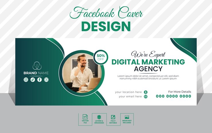 plantilla de diseño de portada de Facebook moderna y profesional minimalista