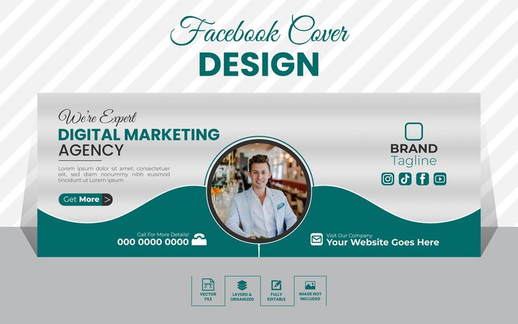 plantilla de diseño de portada de Facebook moderna y profesional minimalista