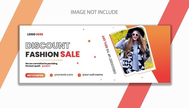 Plantilla de diseño de portada de facebook de redes sociales de venta de moda