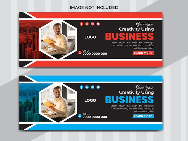 plantilla de diseño de portada de Facebook de Vector Creative Business con 2 variaciones de color