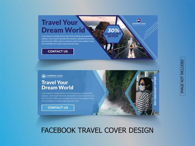 Plantilla de diseño de portada de facebook de viajes