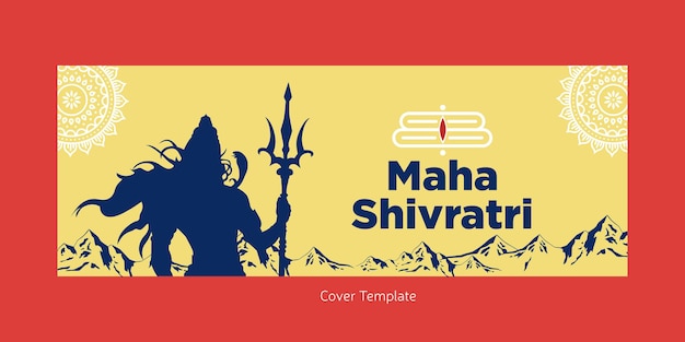 Plantilla de diseño de portada del festival indio maha shivratri