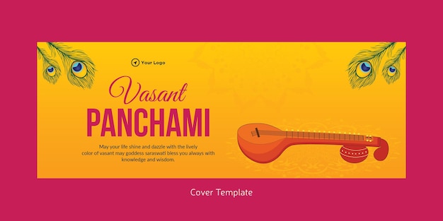 Plantilla de diseño de portada del festival indio vasant panchami