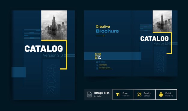 Plantilla de diseño de portada de folleto de negocios tema de diseño moderno para catálogo