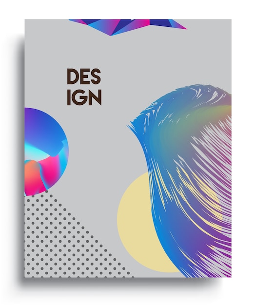 Plantilla de diseño de portada con fondo abstracto y colorido