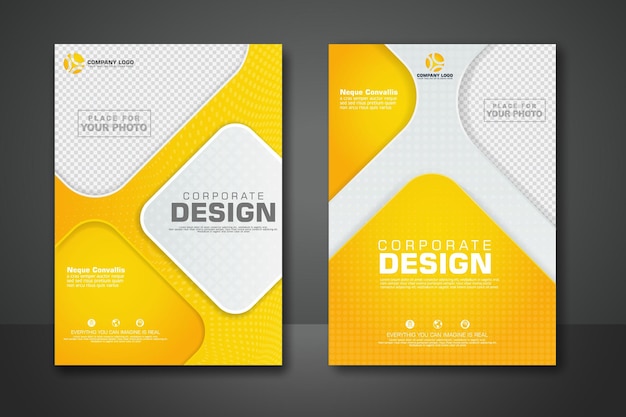 La plantilla de diseño de portada con fondo transparente puede insertar fotos Ilustración vectorial