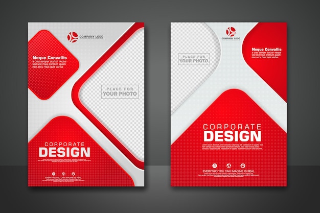 La plantilla de diseño de portada con fondo transparente puede insertar fotos Ilustración vectorial